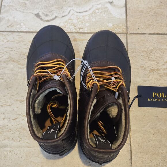 Polo Ralph Lauren Claus Lace Up Mens Sherpa Lined Duck Boots Brown Size 7 main image 5